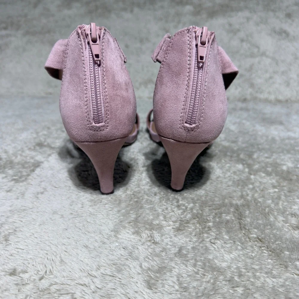 Style & Co Sandals Womens 8.5 Pink Payceef Kitten Heel Ankle Strap Dress Shoes